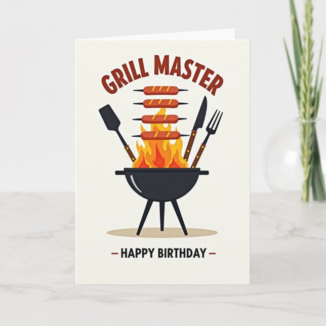 Carte d'anniversaire pour une fête BBQ (Devant)