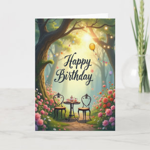 Carte d'anniversaire pour une fête du thé douce