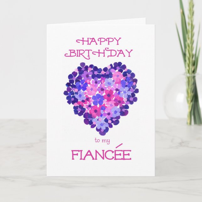 Carte d'anniversaire pour une Fiancée - Flower Pow (Devant)