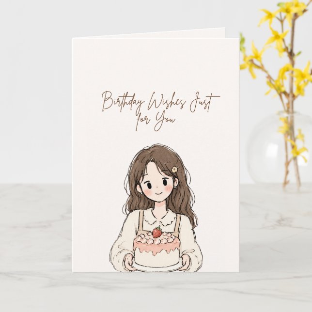 Carte d'anniversaire pour une fille adorable (Fleur jaune)