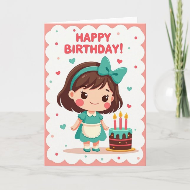 Carte d'anniversaire pour une fille charmante (Devant)