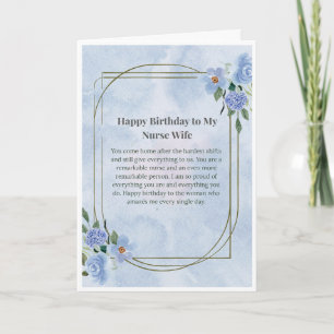 Carte d'anniversaire pour une infirmière épouse