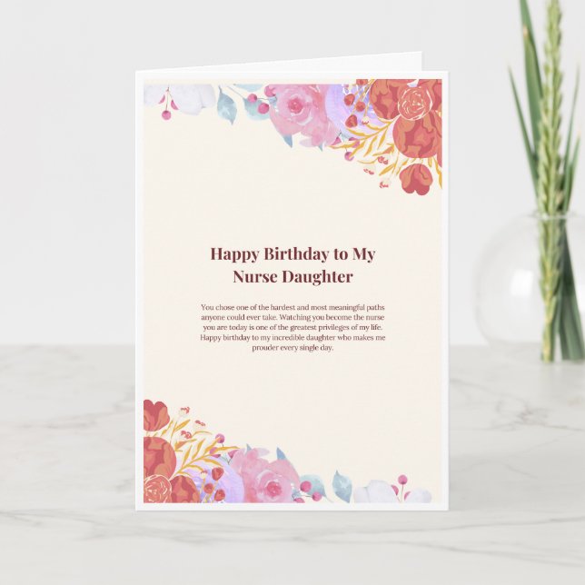 Carte d'anniversaire pour une infirmière fille — J (Devant)