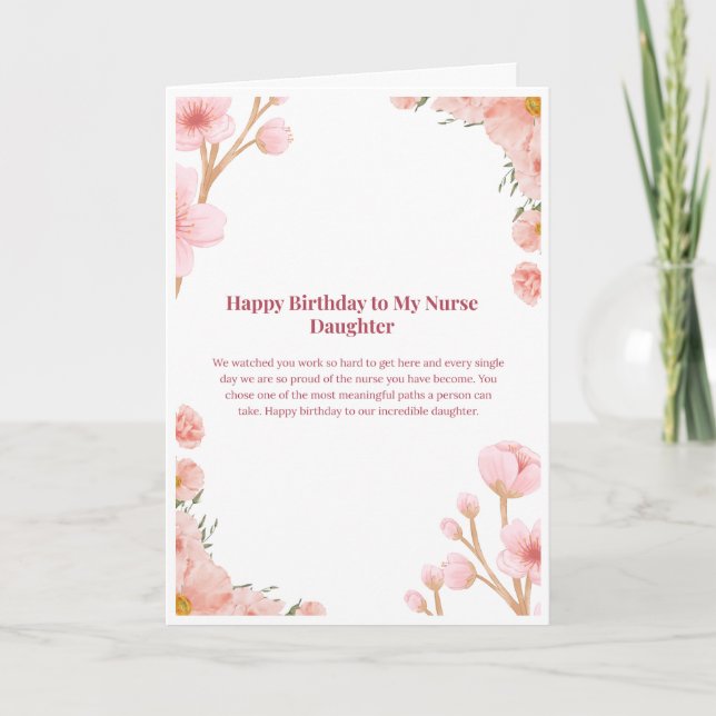 Carte d'anniversaire pour une infirmière fille — J (Devant)