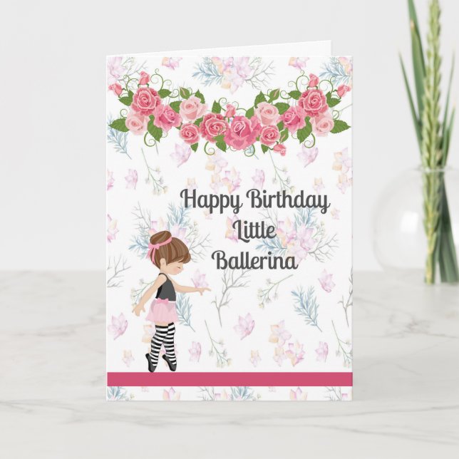 Carte d'anniversaire pour une petite Ballerina (Devant)