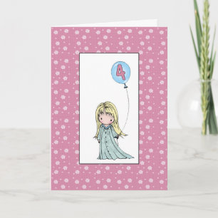 Carte d'anniversaire pour une petite fille de quat