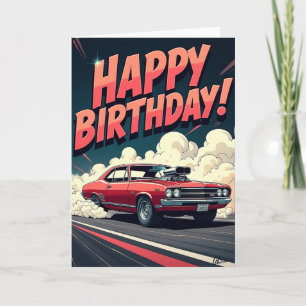 Carte d'anniversaire pour une voiture rapide