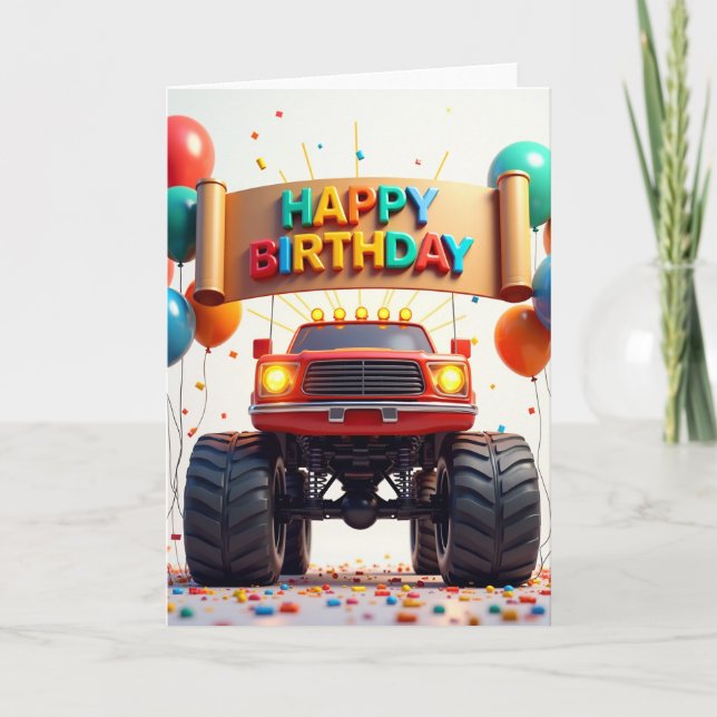 Carte d'anniversaire pour véhicule d'aventure (Devant)