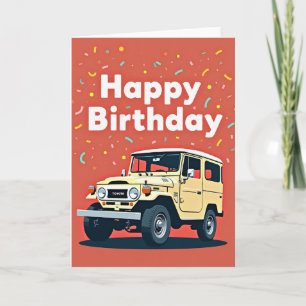 Carte d'anniversaire pour véhicule vintage