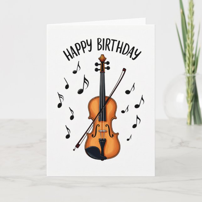 Carte d'anniversaire pour violon (Devant)
