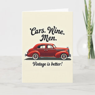 Carte d'anniversaire pour voiture vintage