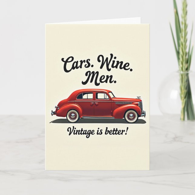 Carte d'anniversaire pour voiture vintage (Devant)