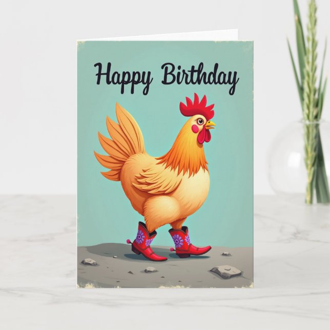 Carte d'anniversaire pour volaille fantaisiste (Devant)