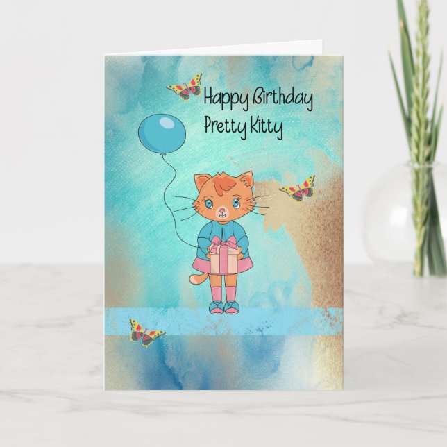 Carte d'anniversaire pour votre Kitty (Devant)