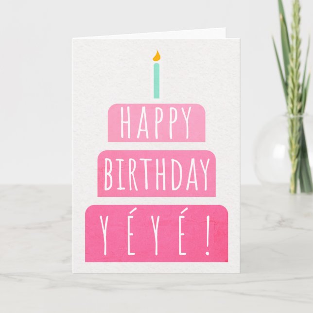 Carte d'anniversaire pour Yéyé (Devant)