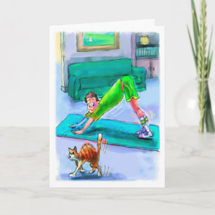 Carte d'anniversaire pour Yoga Lover - Chien à la 