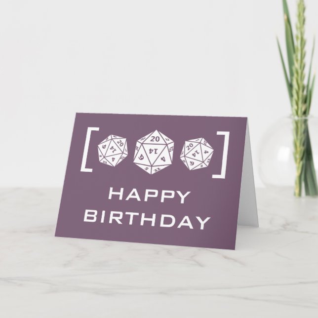 Carte d'anniversaire pourpre de Gamer des matrices (Devant)