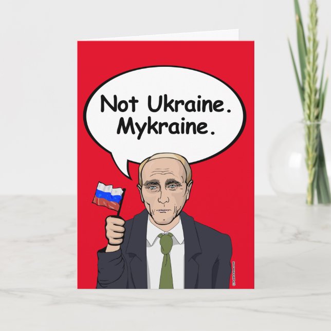 Carte d'anniversaire Poutine - Pas Ukraine Mykrain (Devant)