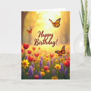 Carte d'anniversaire Prairie Dorée
