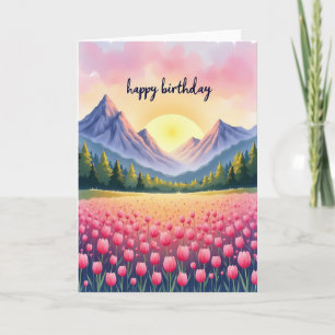 Carte d'anniversaire Prairie Éthérée