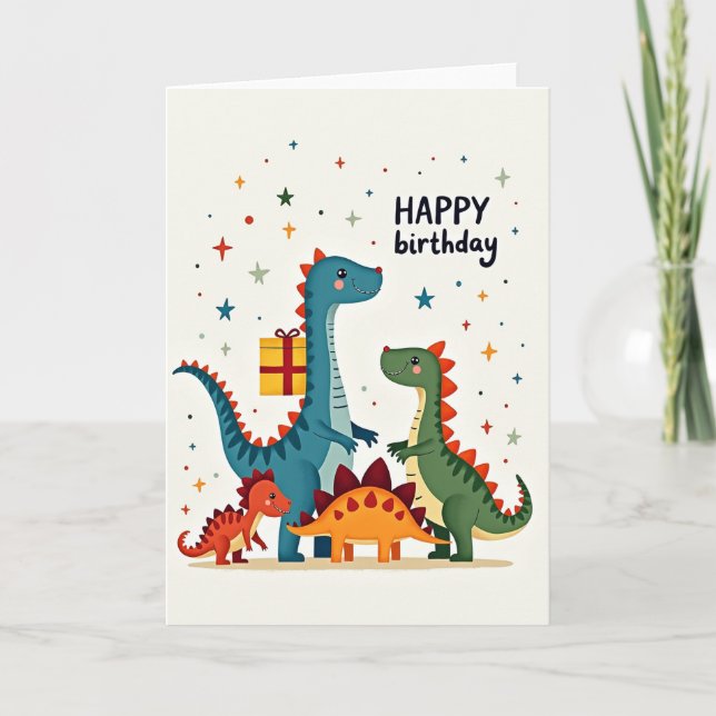 Carte d'anniversaire préhistorique (Devant)