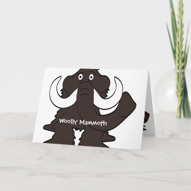 Carte d'anniversaire préhistorique Woolly Mammoth (Devant)
