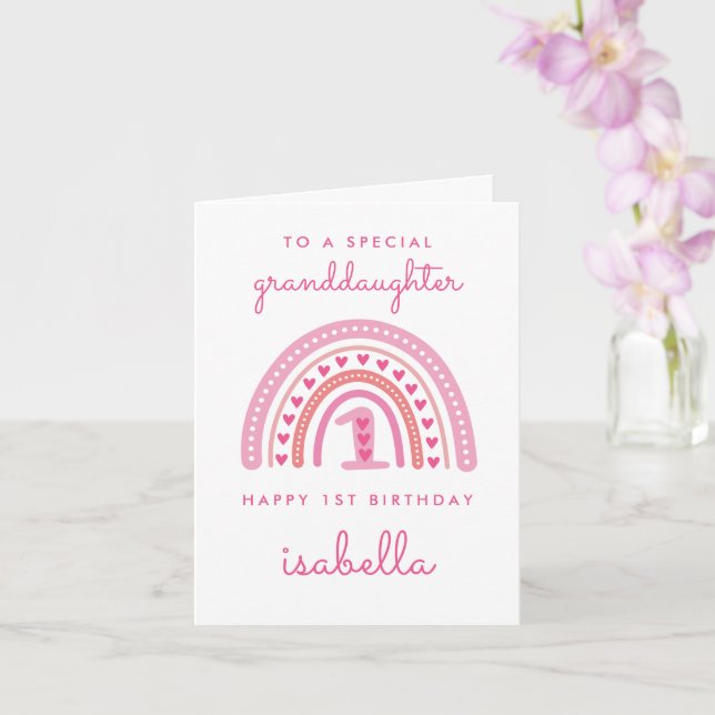 Carte d'anniversaire Première pour petite-fille Ar (Orchidée)