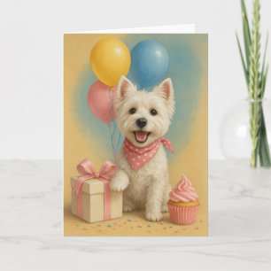 Carte d'anniversaire Preppy Westie