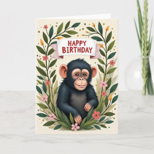 Carte d'anniversaire Primate Bloom