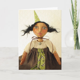 Carte d'anniversaire primitive de fille de partie