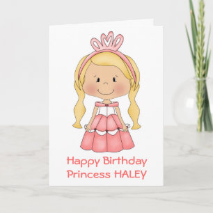 Carte d'anniversaire Princesse personnalisée