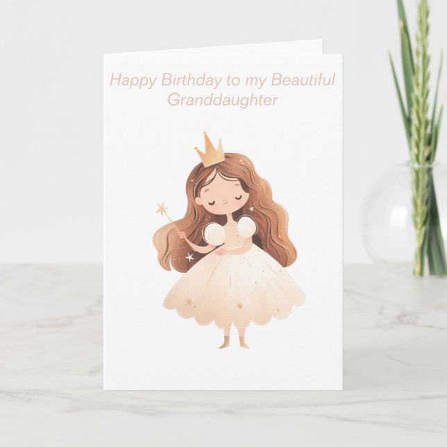 Carte d'anniversaire Princesse pour filles (Devant)