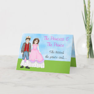 Carte d'anniversaire Princesse, Prince et Unicorne