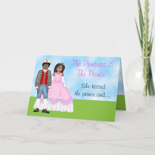 Carte d'anniversaire Princesse, Prince et Unicorne (Devant)