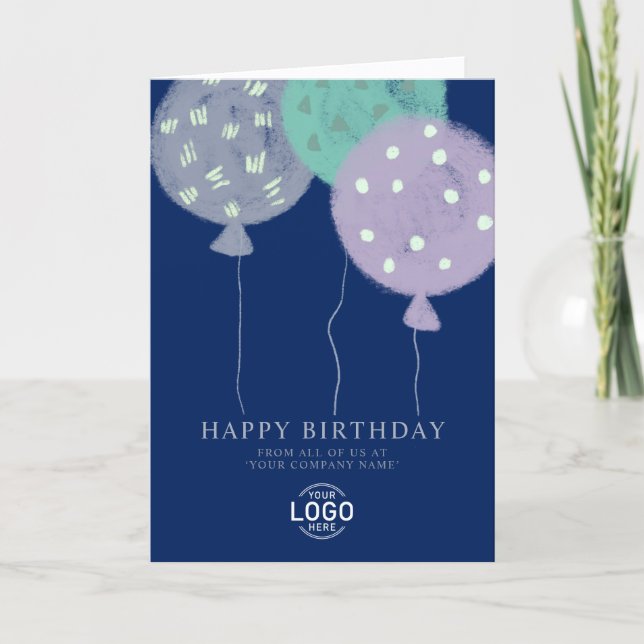 Carte d'anniversaire professionnelle avec ballons  (Devant)