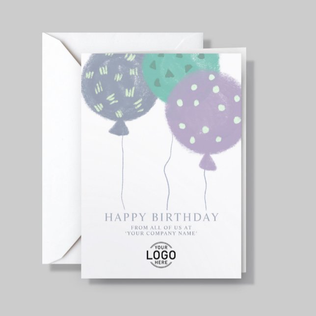 Carte d'anniversaire professionnelle avec logo per (Créateur téléchargé)