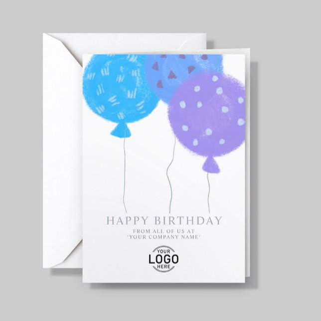 Carte d'anniversaire professionnelle avec logo per (Créateur téléchargé)