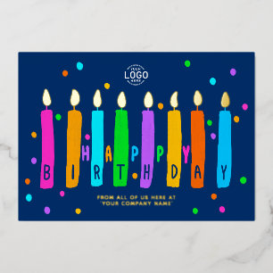 Carte d'anniversaire professionnelle Bougies Logo