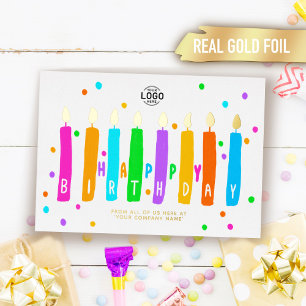 Carte d'anniversaire professionnelle couleur or po