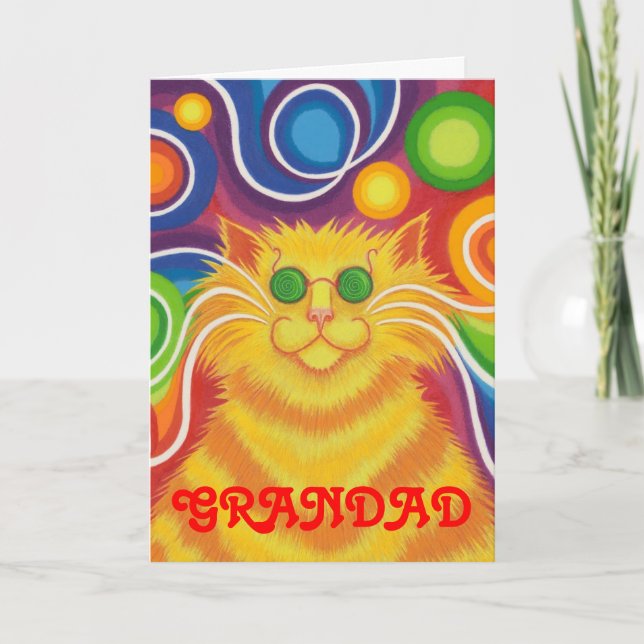 Carte d'anniversaire Psy-cat-delic "Grand-père" (Devant)