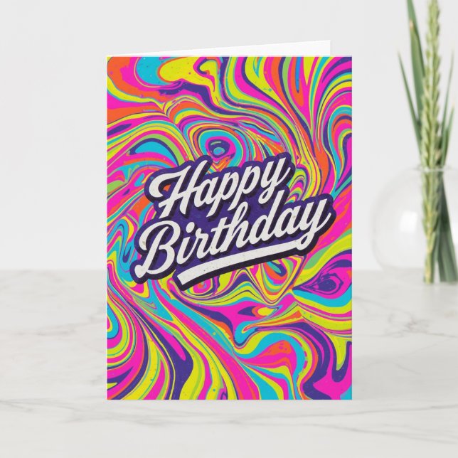 carte d'anniversaire psychédélique (Devant)