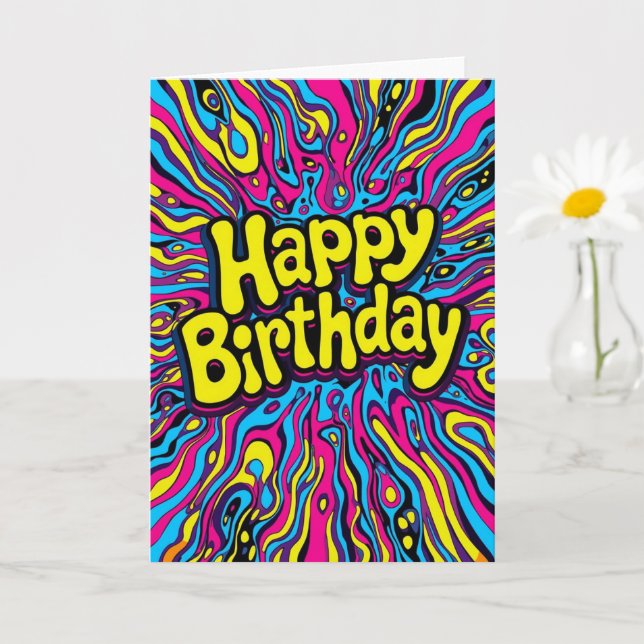 carte d'anniversaire psychédélique (Petite plante)