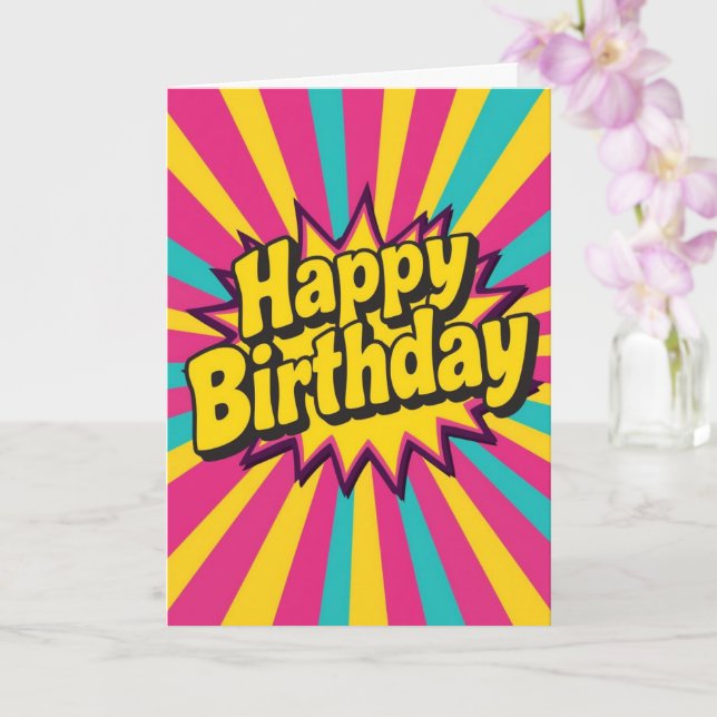carte d'anniversaire psychédélique (Orchidée)