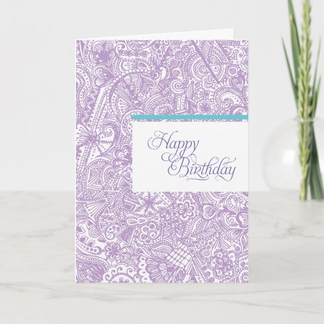 Carte d'anniversaire Purple Henna (Devant)