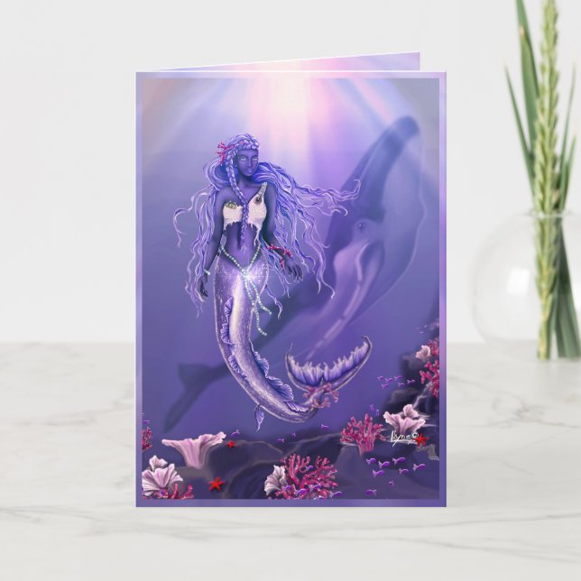 Carte d'anniversaire Purple Ocean Mermaid (Devant)