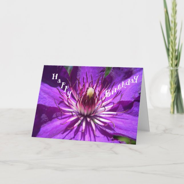 Carte d'Anniversaire Purple Passion (Devant)