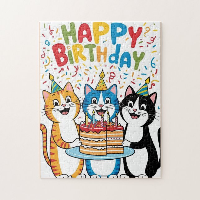 Carte d'anniversaire Puzzle Cuts (Vertical)