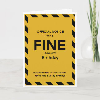Carte d'anniversaire qui ressemble à une contraven