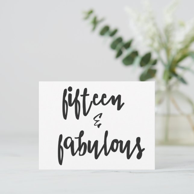 Carte d'anniversaire Quinceanera 15 ans 'Fifteen & (Debout devant)