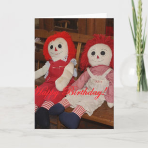 CARTE D'ANNIVERSAIRE RAGGEDY DE POUPÉES D'ANNONCE